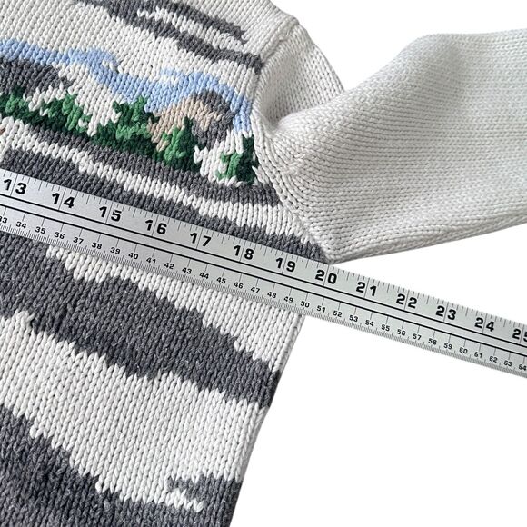 Vintage Liz Claiborne Dog Sweater Womens Small White Knit Cotton Pullover Birds - Picture 6 of 8